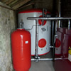 Eco Angus Orligno 60kW log boiler with 3000litre Akvarterm heating a large farmhouse in North Somerset